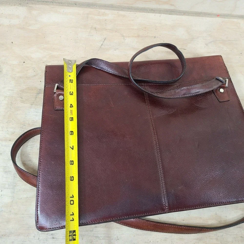 Wilsons Pelle Studio Genuine Leather Briefcase Reddish Brown Nwt Vintage Hipster